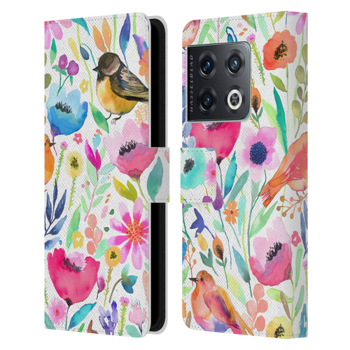 Ninola Summer Patterns Whimsical Birds Leather Book Wallet Case Cover For OnePlus 10 Pro