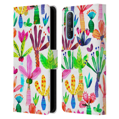 Ninola Summer Patterns Palms Garden Leather Book Wallet Case Cover For OPPO Find X2 Neo 5G