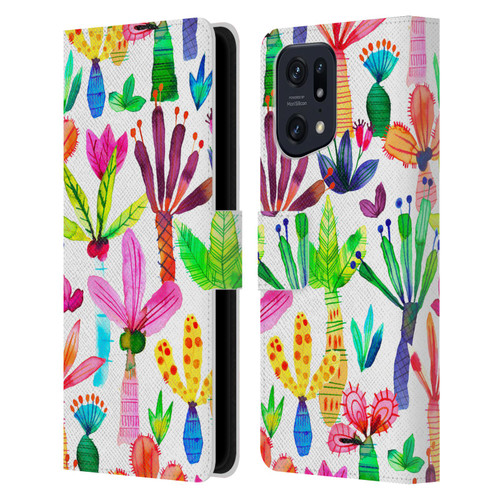 Ninola Summer Patterns Palms Garden Leather Book Wallet Case Cover For OPPO Find X5