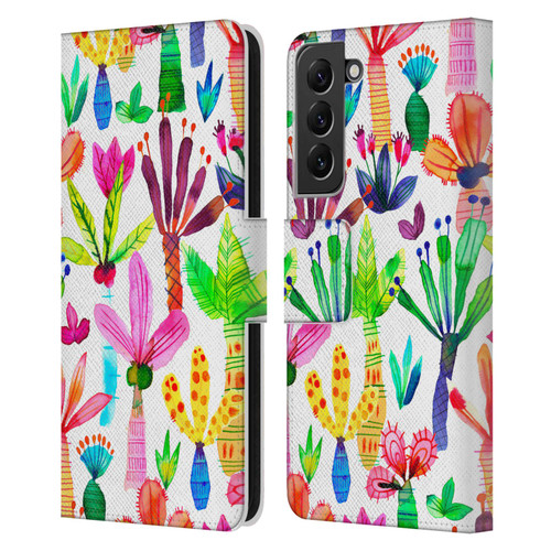 Ninola Summer Patterns Palms Garden Leather Book Wallet Case Cover For Samsung Galaxy S22+ 5G