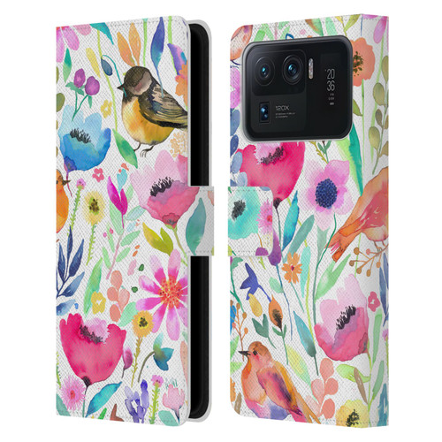 Ninola Summer Patterns Whimsical Birds Leather Book Wallet Case Cover For Xiaomi Mi 11 Ultra