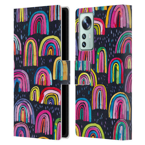 Ninola Summer Patterns Rainbows Navy Leather Book Wallet Case Cover For Xiaomi 12