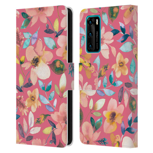 Ninola Spring Floral Tropical Flowers Leather Book Wallet Case Cover For Huawei P40 5G