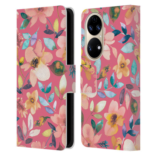 Ninola Spring Floral Tropical Flowers Leather Book Wallet Case Cover For Huawei P50