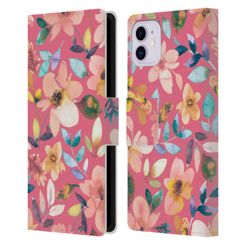 Ninola Spring Floral Tropical Flowers Leather Book Wallet Case Cover For Apple iPhone 11