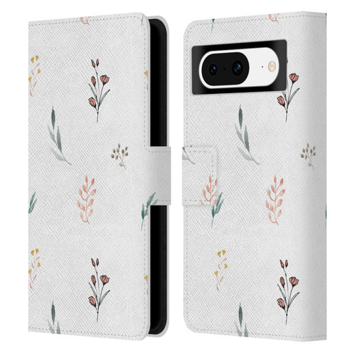 Anis Illustration Flower Pattern 2 Botanicals Leather Book Wallet Case Cover For Google Pixel 8