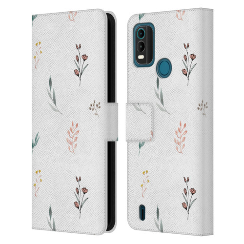 Anis Illustration Flower Pattern 2 Botanicals Leather Book Wallet Case Cover For Nokia G11 Plus