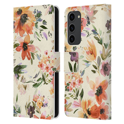 Ninola Spring Floral Painterly Flowers Leather Book Wallet Case Cover For Samsung Galaxy S23+ 5G