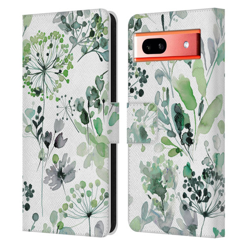 Ninola Wild Grasses Eucalyptus Leather Book Wallet Case Cover For Google Pixel 7a