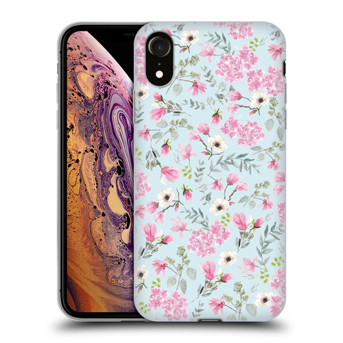 Anis Illustration Flower Pattern 2 Pink Soft Gel Case for Apple iPhone XR