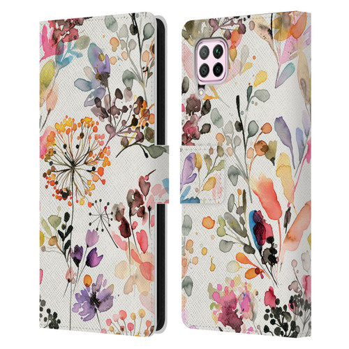 Ninola Wild Grasses Multicolor Leather Book Wallet Case Cover For Huawei Nova 6 SE / P40 Lite