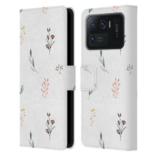 Anis Illustration Flower Pattern 2 Botanicals Leather Book Wallet Case Cover For Xiaomi Mi 11 Ultra