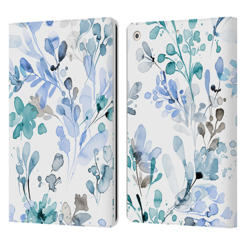 Ninola Wild Grasses Blue Plants Leather Book Wallet Case Cover For Apple iPad 10.2 2019/2020/2021