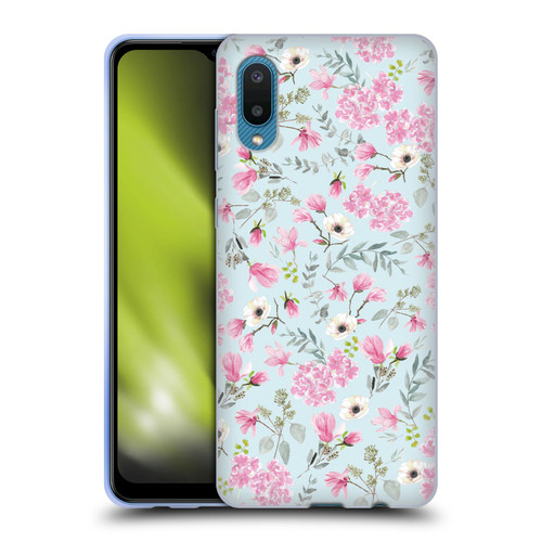 Anis Illustration Flower Pattern 2 Pink Soft Gel Case for Samsung Galaxy A02/M02 (2021)