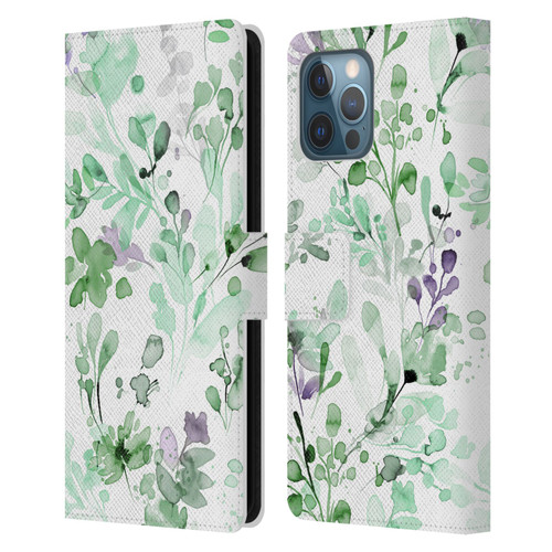 Ninola Wild Grasses Eucalyptus Plants Leather Book Wallet Case Cover For Apple iPhone 12 Pro Max