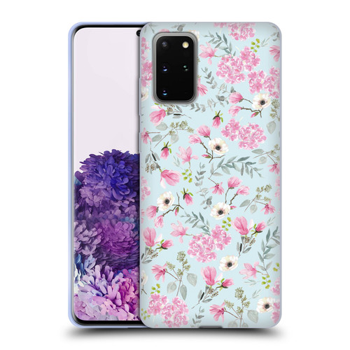 Anis Illustration Flower Pattern 2 Pink Soft Gel Case for Samsung Galaxy S20+ / S20+ 5G