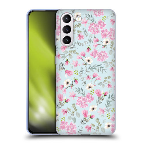Anis Illustration Flower Pattern 2 Pink Soft Gel Case for Samsung Galaxy S21+ 5G