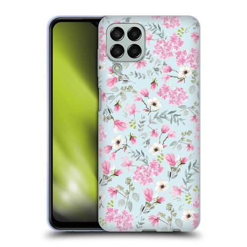 Anis Illustration Flower Pattern 2 Pink Soft Gel Case for Samsung Galaxy M33 (2022)