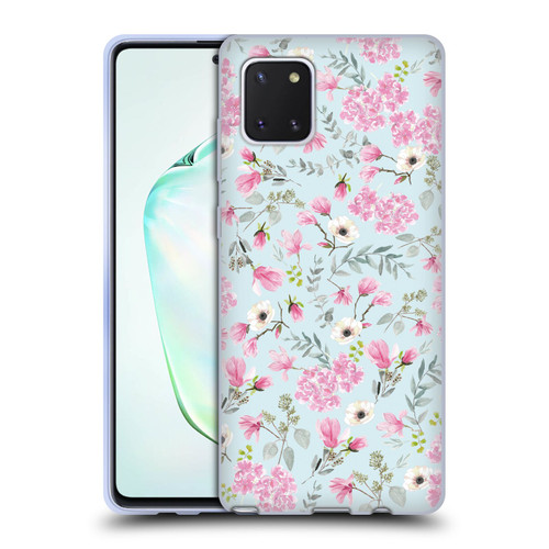 Anis Illustration Flower Pattern 2 Pink Soft Gel Case for Samsung Galaxy Note10 Lite