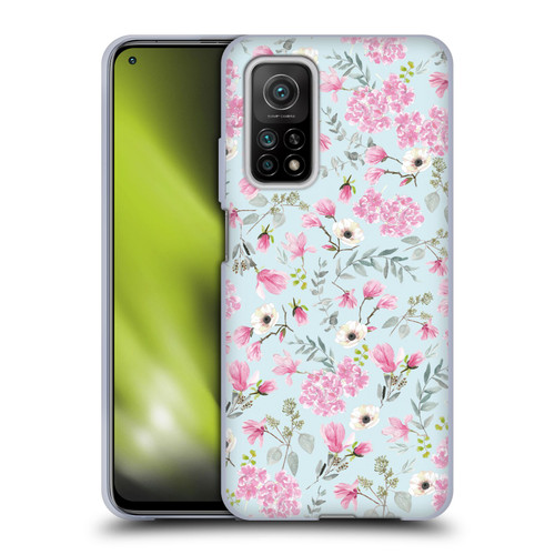Anis Illustration Flower Pattern 2 Pink Soft Gel Case for Xiaomi Mi 10T 5G