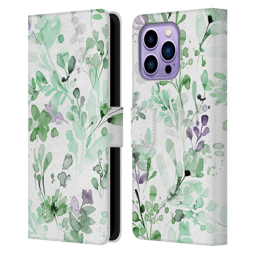 Ninola Wild Grasses Eucalyptus Plants Leather Book Wallet Case Cover For Apple iPhone 14 Pro Max