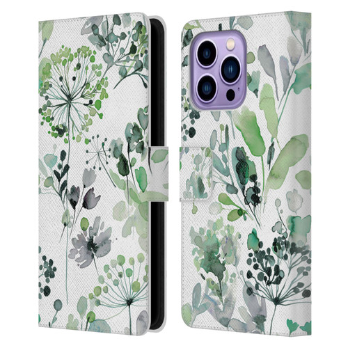 Ninola Wild Grasses Eucalyptus Leather Book Wallet Case Cover For Apple iPhone 14 Pro Max