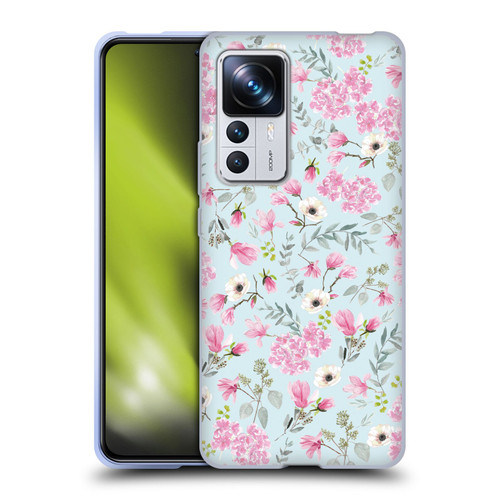 Anis Illustration Flower Pattern 2 Pink Soft Gel Case for Xiaomi 12T Pro