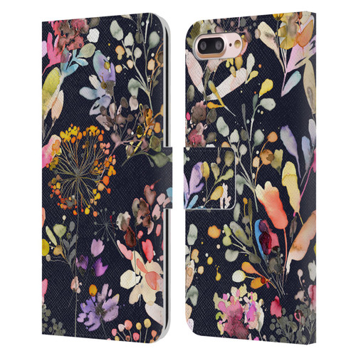 Ninola Wild Grasses Black Leather Book Wallet Case Cover For Apple iPhone 7 Plus / iPhone 8 Plus
