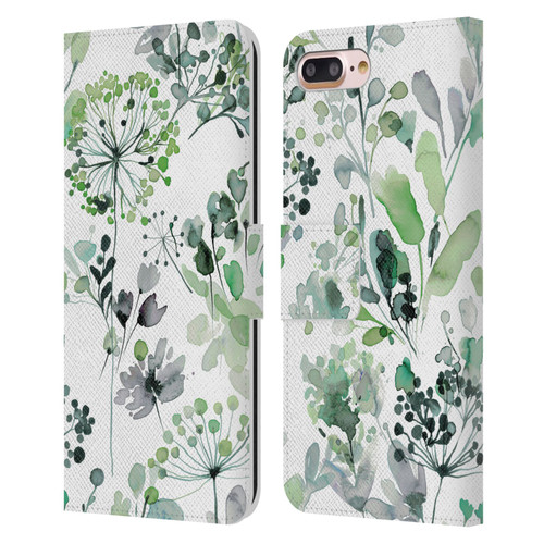 Ninola Wild Grasses Eucalyptus Leather Book Wallet Case Cover For Apple iPhone 7 Plus / iPhone 8 Plus
