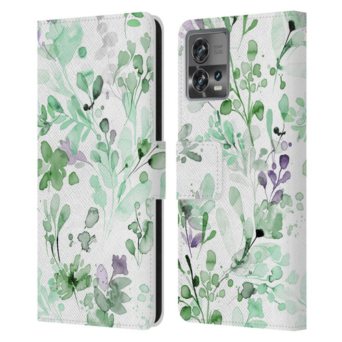 Ninola Wild Grasses Eucalyptus Plants Leather Book Wallet Case Cover For Motorola Moto Edge 30 Fusion