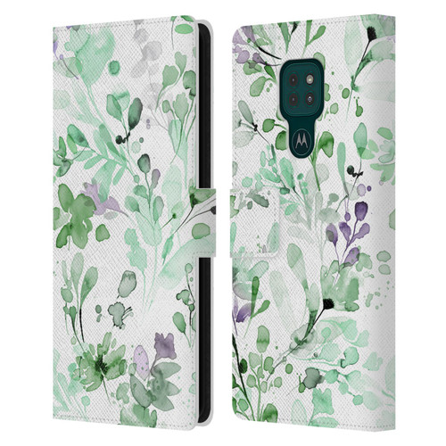 Ninola Wild Grasses Eucalyptus Plants Leather Book Wallet Case Cover For Motorola Moto G9 Play