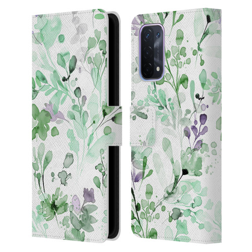 Ninola Wild Grasses Eucalyptus Plants Leather Book Wallet Case Cover For OPPO A54 5G
