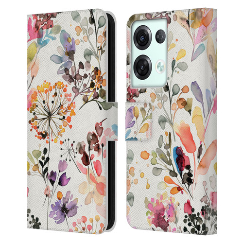 Ninola Wild Grasses Multicolor Leather Book Wallet Case Cover For OPPO Reno8 Pro