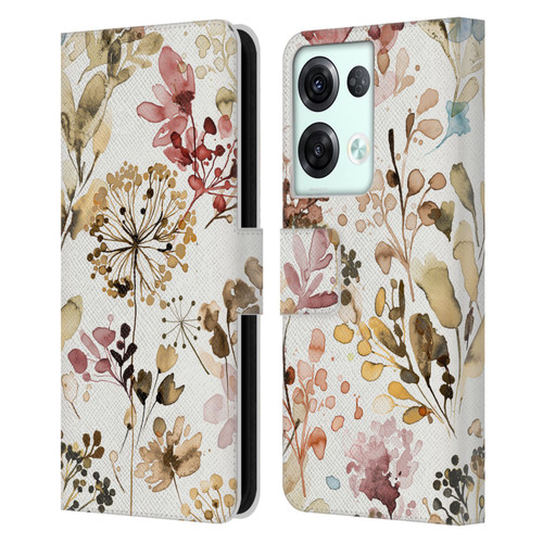Ninola Wild Grasses Rustic Leather Book Wallet Case Cover For OPPO Reno8 Pro
