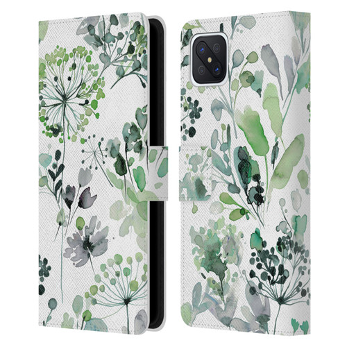 Ninola Wild Grasses Eucalyptus Leather Book Wallet Case Cover For OPPO Reno4 Z 5G