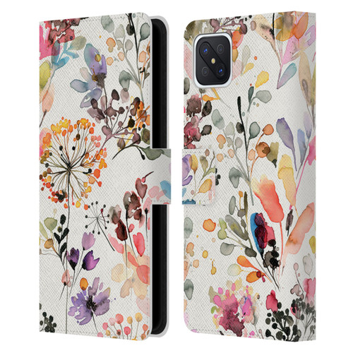 Ninola Wild Grasses Multicolor Leather Book Wallet Case Cover For OPPO Reno4 Z 5G