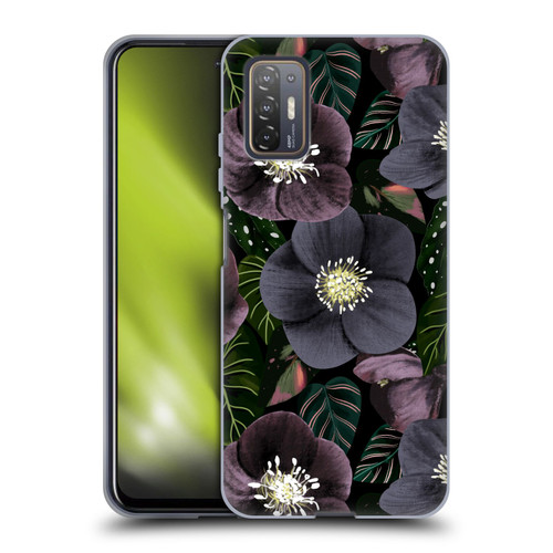 Anis Illustration Graphics Dark Flowers Soft Gel Case for HTC Desire 21 Pro 5G