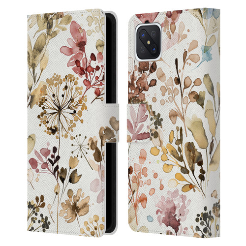 Ninola Wild Grasses Rustic Leather Book Wallet Case Cover For OPPO Reno4 Z 5G