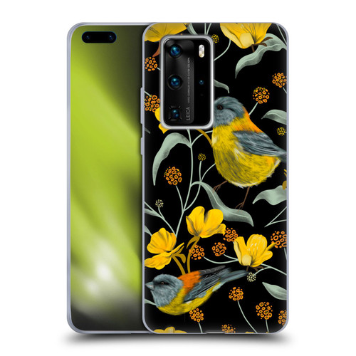 Anis Illustration Graphics Yellow Birds Soft Gel Case for Huawei P40 Pro / P40 Pro Plus 5G