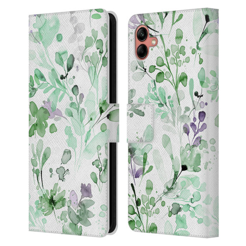 Ninola Wild Grasses Eucalyptus Plants Leather Book Wallet Case Cover For Samsung Galaxy A04 (2022)
