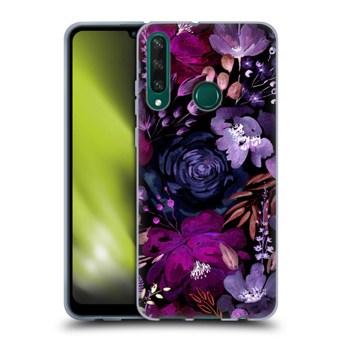 Anis Illustration Graphics Floral Chaos Purple Soft Gel Case for Huawei Y6p