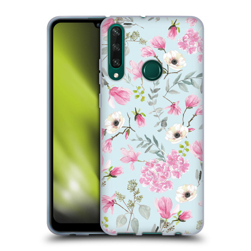 Anis Illustration Graphics Romantic Pattern Light Blue Soft Gel Case for Huawei Y6p