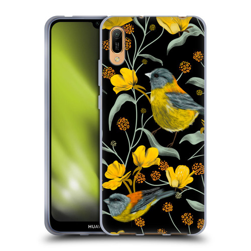 Anis Illustration Graphics Yellow Birds Soft Gel Case for Huawei Y6 Pro (2019)