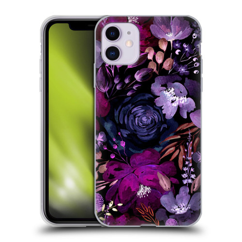 Anis Illustration Graphics Floral Chaos Purple Soft Gel Case for Apple iPhone 11