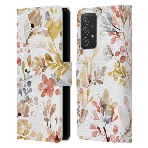 Ninola Wild Grasses Gold Plants Leather Book Wallet Case Cover For Samsung Galaxy A52 / A52s / 5G (2021)