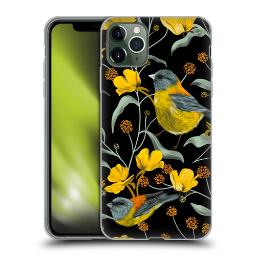 Anis Illustration Graphics Yellow Birds Soft Gel Case for Apple iPhone 11 Pro Max