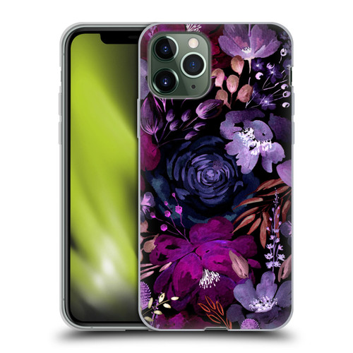 Anis Illustration Graphics Floral Chaos Purple Soft Gel Case for Apple iPhone 11 Pro