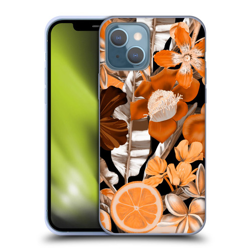 Anis Illustration Graphics Flower & Fruit Orange Soft Gel Case for Apple iPhone 13