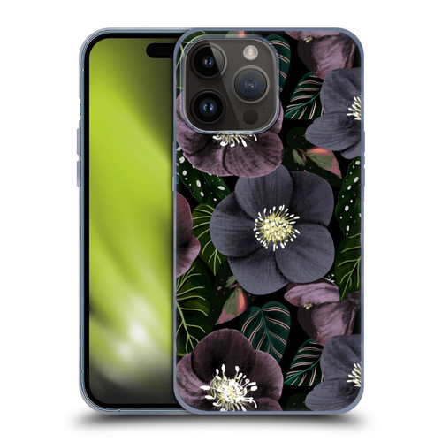 Anis Illustration Graphics Dark Flowers Soft Gel Case for Apple iPhone 15 Pro Max