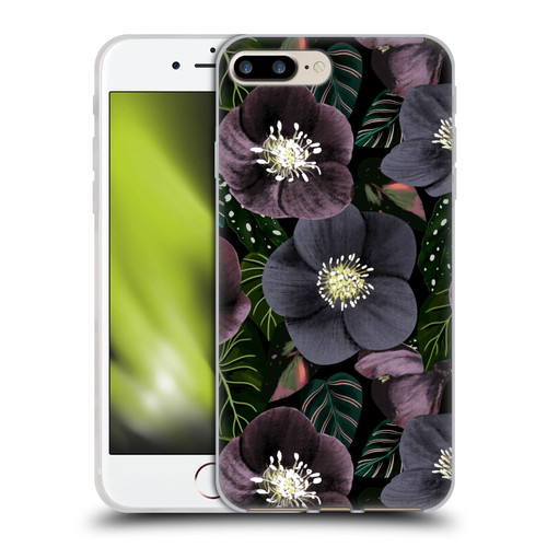 Anis Illustration Graphics Dark Flowers Soft Gel Case for Apple iPhone 7 Plus / iPhone 8 Plus